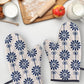 Oven Mitten (Set of 2) Padded  - Heat Resistant - Cotton Blend Plaid Multi - 5.5in X 10.5in
