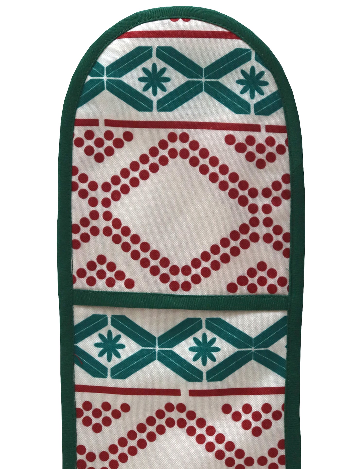 Oven Mitten Padded  - Heat Resistant - Cotton Blend Aztec Multi - 5.5in x 26.5in