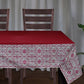 Table Cover Cotton Blend Ogee Pattern Maroon - 52" X 84"