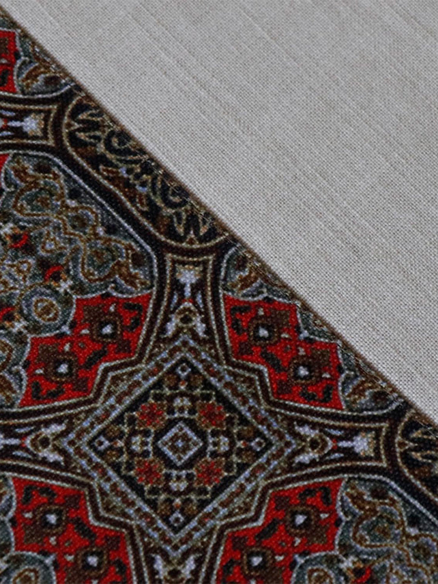 Table Cover Cotton Blend Patchwork with Printing Beige - 52" X 84"