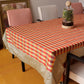 Table Cover Polyester Blend Checkered with Border Multi - 52" x 84"