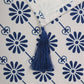 Table Cover Floral Cotton Blend Blue - 52 in x 84 in