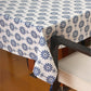 Table Cover Floral Cotton Blend Blue - 52 in x 84 in