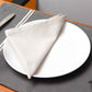 Table Mats and Napkins  Cotton Embroidered Dark Grey and Off-White - 13" x 19" ; 16" x 16" - Set of 6