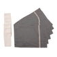 Table Mats and Napkins  Cotton Embroidered Dark Grey and Off-White - 13" x 19" ; 16" x 16" - Set of 6