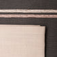 Table Mats and Napkins  Cotton Embroidered Dark Grey and Off-White - 13" x 19" ; 16" x 16" - Set of 6