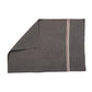 Table Mats and Napkins  Cotton Embroidered Dark Grey and Off-White - 13" x 19" ; 16" x 16" - Set of 6