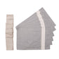 Table Mats and Napkins  Cotton Striped Grey and Beige - 13" x 19" ; 16" x 16" - Set of 6