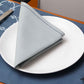 Table Mats and Napkins  Polyester and Cotton Embroidered Blue and Duck Egg Blue - 13" x 19" ; 16" x 16" - Set of 6