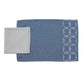 Table Mats and Napkins  Polyester and Cotton Embroidered Blue and Duck Egg Blue - 13" x 19" ; 16" x 16" - Set of 6