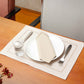 Table Mats and Napkins  Cotton Embroidered Off-White and Light Beige - 13" x 19" ; 16" x 16" - Set of 6