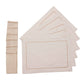 Table Mats and Napkins  Cotton Embroidered Off-White and Light Beige - 13" x 19" ; 16" x 16" - Set of 6