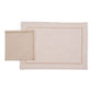 Table Mats and Napkins  Cotton Embroidered Off-White and Light Beige - 13" x 19" ; 16" x 16" - Set of 6