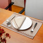 Table Mats and Napkins  Cotton Embroidered Beige and Light Beige - 13" x 19" ; 16" x 16" -Set of 6