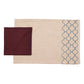 Table Mats and Napkins  Cotton and Polyester Ogee TBeige and Dark Brown - 13" x 19" ; 16" x 16" - Set of 6
