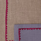 Table Mats and Napkins  Cotton Embroidered Grey and Dark Grey - 13" x 19" ; 16" x 16" - Set of 6