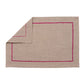 Table Mats and Napkins  Cotton Embroidered Grey and Dark Grey - 13" x 19" ; 16" x 16" - Set of 6