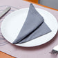 Table Mats and Napkins  Cotton Embroidered Dark Grey and Light Pink - 13" x 19" ; 16" x 16" - Set of 6