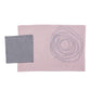 Table Mats and Napkins  Cotton Embroidered Dark Grey and Light Pink - 13" x 19" ; 16" x 16" - Set of 6