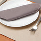 Table Mats and Napkins  Cotton and Polyester Embroidered Beige and Mushroom Grey - 13" x 19" ; 16" x 16" - Set of 6