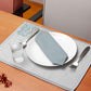 Table Mats and Napkins  Blended Cotton and 100% Cotton Embroidered Grey and Turquoise Blue - 13" X 19" ; 16" X 16" - Set of 6