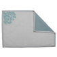 Table Mats and Napkins  Blended Cotton and 100% Cotton Embroidered Grey and Turquoise Blue - 13" X 19" ; 16" X 16" - Set of 6