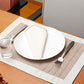 Table Mats and Napkins  Cotton and Polyester Embroidered Table Beige and Off-White - 13" x 19" ; 16" x 16" - Set of 6