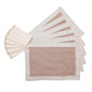 Table Mats and Napkins  Cotton and Polyester Embroidered Table Beige and Off-White - 13" x 19" ; 16" x 16" - Set of 6