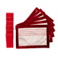 Table Mats and Napkins  Polyester and Cotton Embroidered Cream and Maroon - 13" x 19" ; 16" x 16" - Set of 6