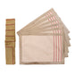 Table Mats and Napkins  Polyester and Cotton Embroidered Beige - 13" x 19" ; 16" x 16" - Set of 6