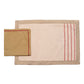 Table Mats and Napkins  Polyester and Cotton Embroidered Beige - 13" x 19" ; 16" x 16" - Set of 6