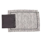 Table Mats and Napkins  Cotton and Polyester Textured Grey and Black - 13" x 19" ; 16" x 16" - Set of 6