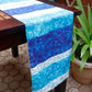 Table Runner Cotton Blend Aqua  Blue - 12" X 84"