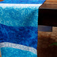 Table Runner Cotton Blend Aqua  Blue - 12" X 84"