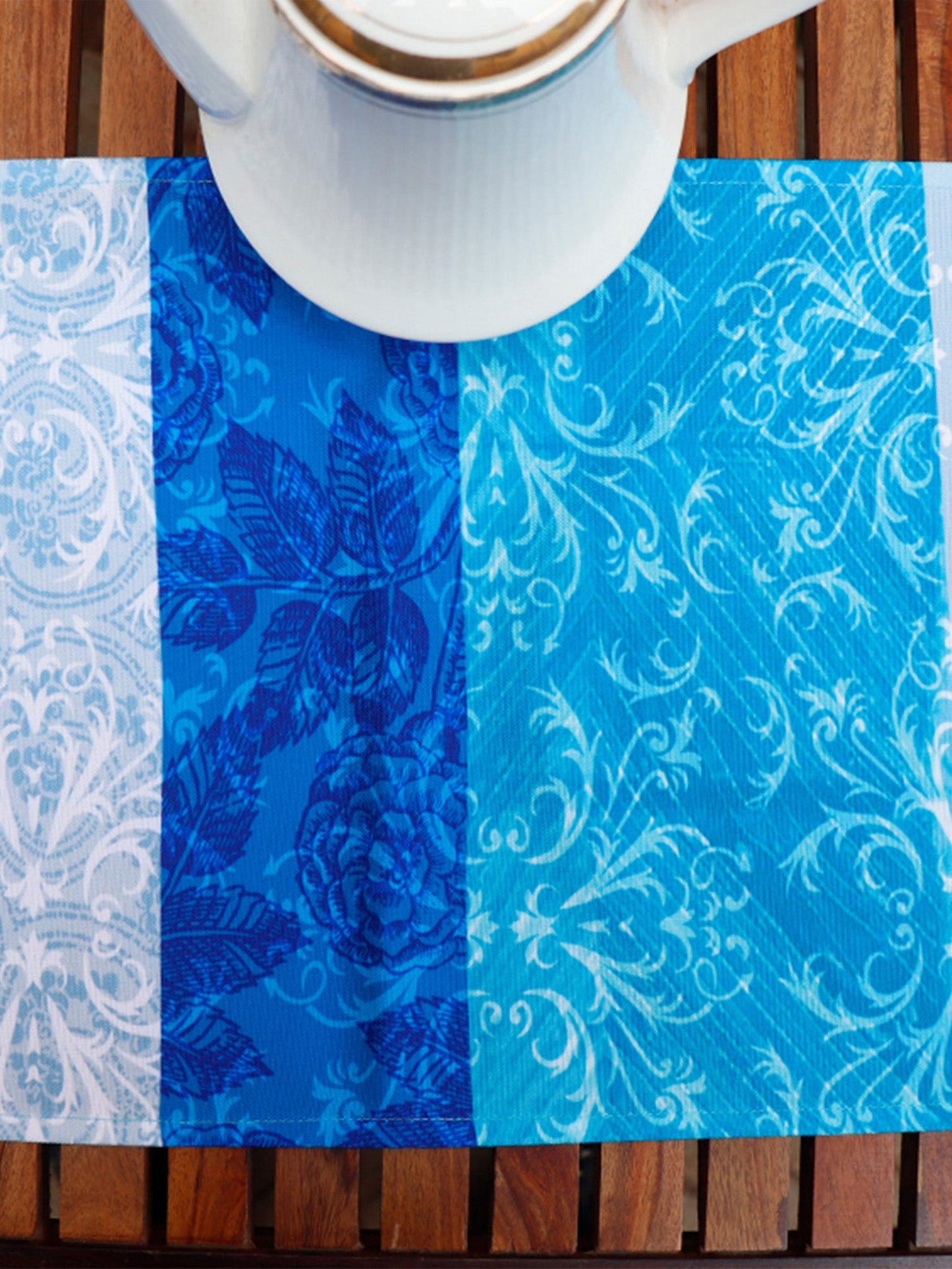 Table Runner Cotton Blend Aqua  Blue - 12" X 84"