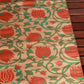 Table Runner 100% Polyester Embroidered with Tulip Prints Kalamkari Rust Green - 12" X 84"