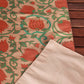 Table Runner 100% Polyester Tulip Kalamkari Printed Rust Green - 12" X 84"