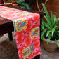 Table Runner Poly Canvas Modern Mughal Printed  Coral - 12" X 84"
