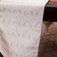 Table Runner 100% Polyester  Paisley Brocade Silk Beige - 12" X 84"