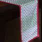 Table Runner Poly Canvas Chevron Pattern Off White Pink - 12" X 84"