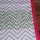 Table Runner Poly Canvas Chevron Pattern Off White Pink - 12" X 84"