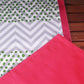 Table Runner Poly Canvas Chevron Pattern Off White Pink - 12" X 84"