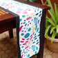 Table Runner Poly Canvas Fun Geometric Pattern White Black - 12" X 84"