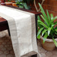 Table Runner 100% Polyester  Brocade Patchwork Off White Golden Brown - 12" X 84"