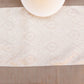 Table Runner 100% Polyester  Brocade Patchwork Off White Golden Brown - 12" X 84"