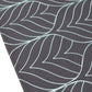 Table Runner Poly Canvas Geometric Leaf Motif Printed  Black - 12" X 84"