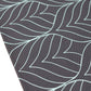 Table Runner Poly Canvas Geometric Leaf Motif Printed  Black - 12" X 84"
