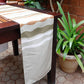 Table Runner Poly Canvas Abstract Striped Beige And Brown  - 12" X 84"