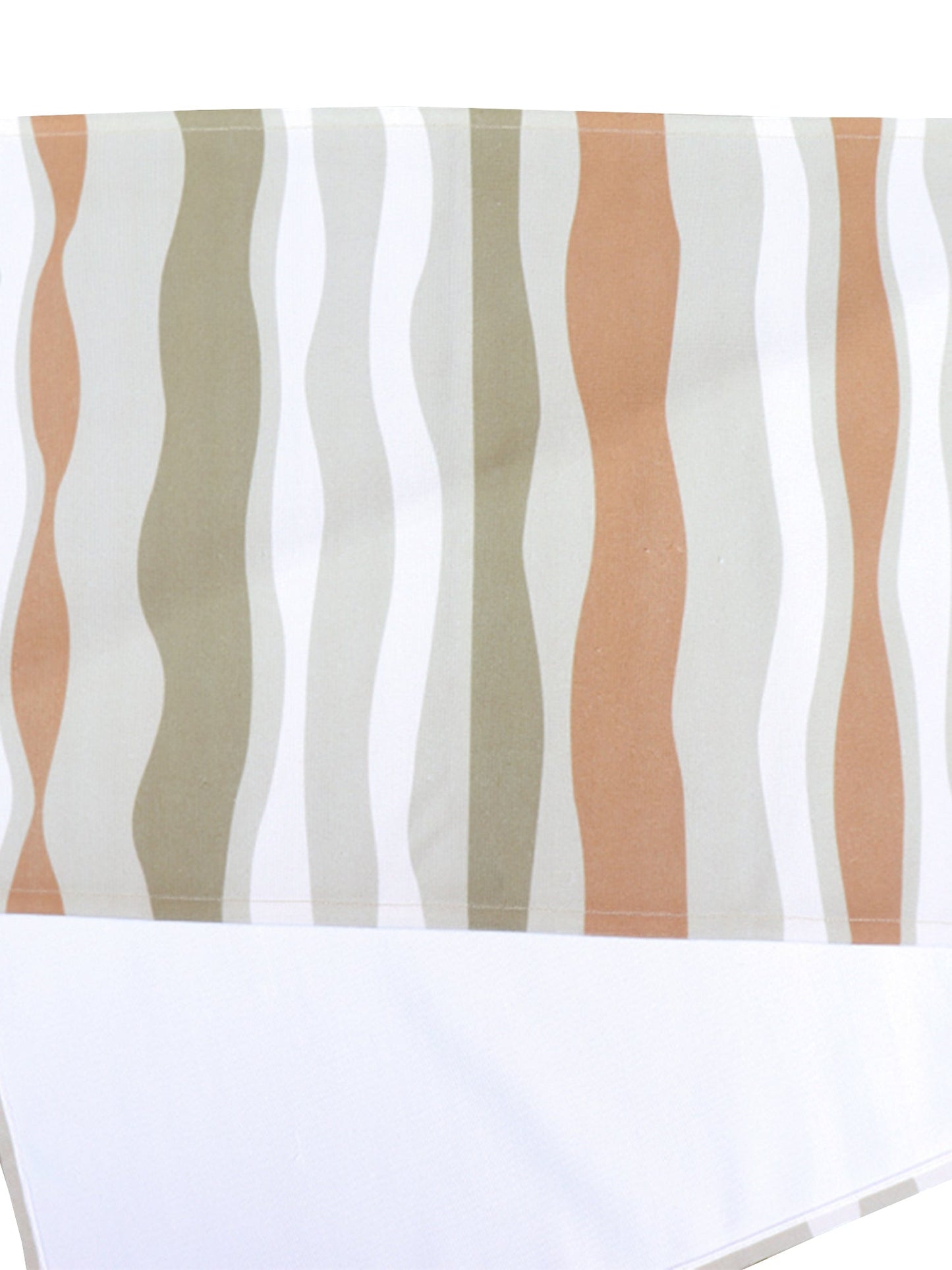 Table Runner Poly Canvas Abstract Striped Beige And Brown  - 12" X 84"