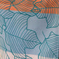 Table Runner Poly Canvas Autumn Abstract Leaf Pattern Light Blue Off White - 12" X 84"